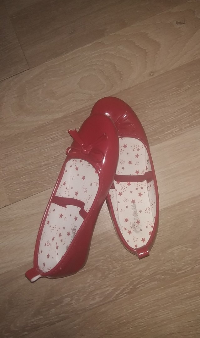 Kız Çocuk Parlak Kırmızı Tokalı Babet - Görsel 4