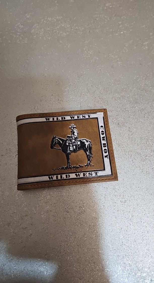 Kahverengi Vintage Kovboy Baskılı Erkek Cüzdanı - Görsel 3