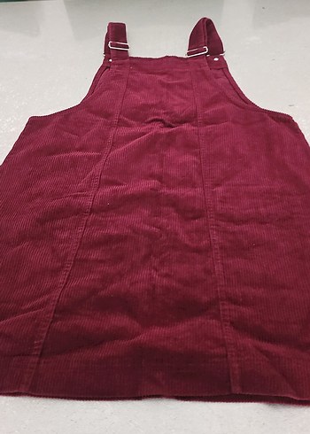 Bordo Kadın Midi Kısa Tulum - Görsel 4