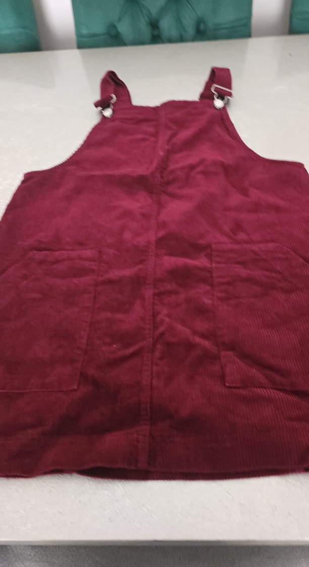 Bordo Kadın Midi Kısa Tulum - Görsel 2