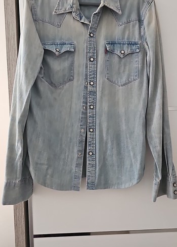 Levis Gri Denim Kadin Gomlek