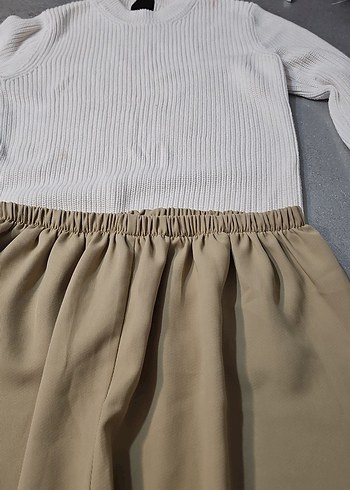 Bej Pilili Kadın Kumaş Pantolon - Görsel 2