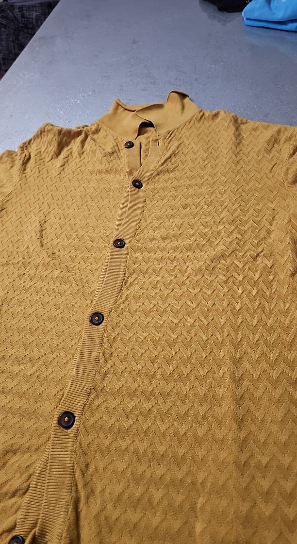 Düğmeli Kahverengi Kısa Kollu Erkek Hırka - Görsel 3