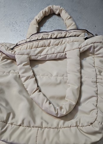 Gri Beyaz Fermuarlı Kadın Çanta - Görsel 2