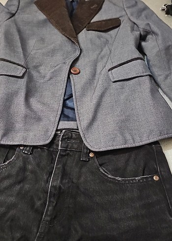 Gri Regular Fit Midi Kot Pantolon - Görsel 3