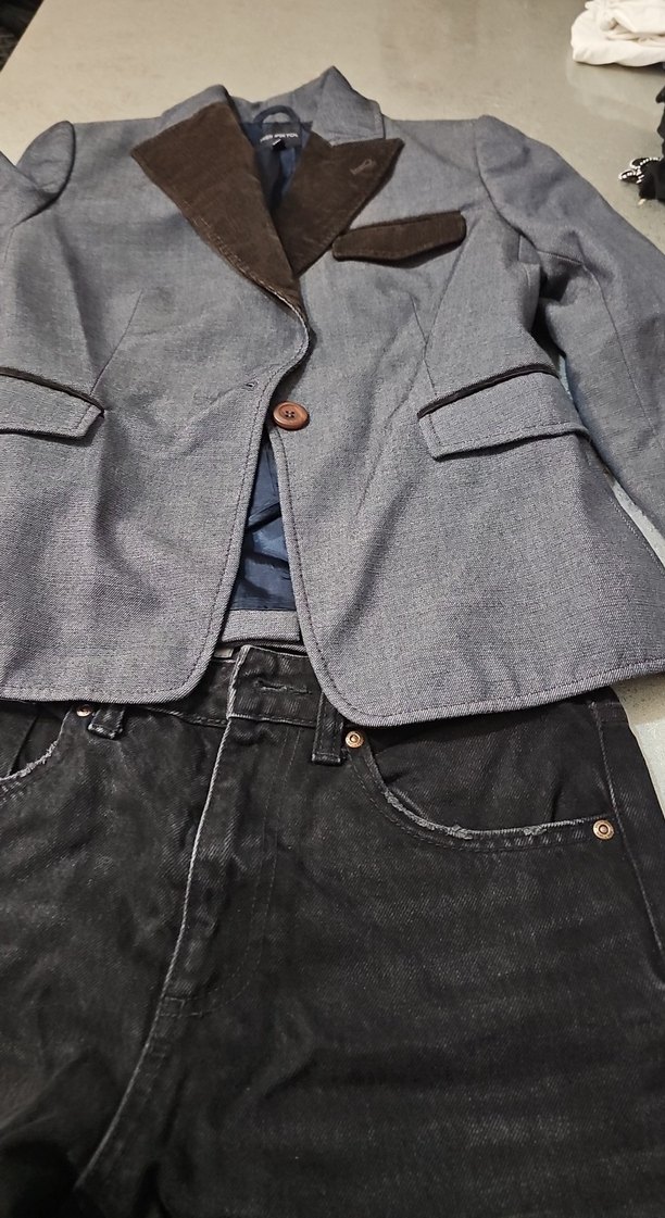 Gri Regular Fit Midi Kot Pantolon - Görsel 3