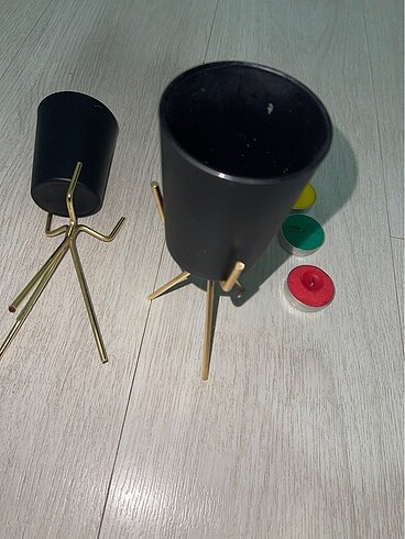 İkili cam mumluk ayaklı - Görsel 3