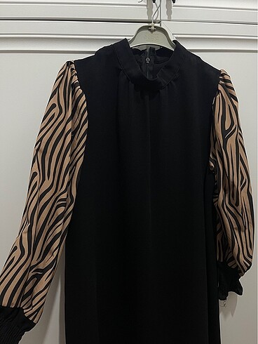 Kolları zebra desen tunik - Görsel 2