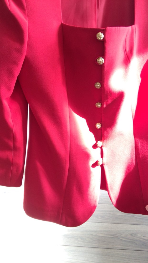 Kırmızı Kadın Blazer - Görsel 4