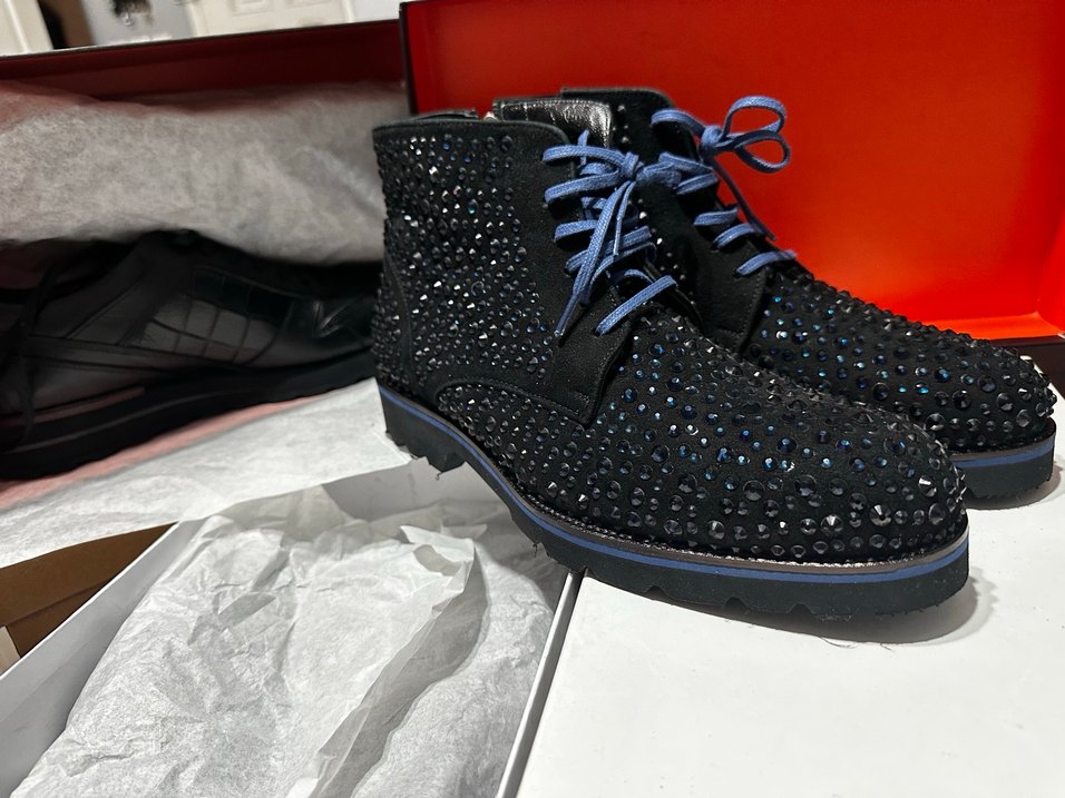 Mavi Parlak TaşlıÇok Şık  Erkek Bot 40 Numara - Görsel 4