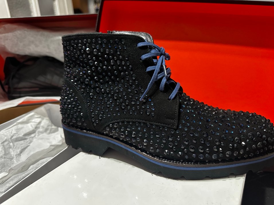 Mavi Parlak TaşlıÇok Şık  Erkek Bot 40 Numara - Görsel 3