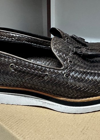 Kahverengi ÇOK ŞIK Deri Erkek Klasik Örgülü Püsküllü Ayakkabı 40 - Görsel 5