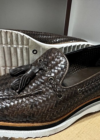 Kahverengi ÇOK ŞIK Deri Erkek Klasik Örgülü Püsküllü Ayakkabı 40 - Görsel 4