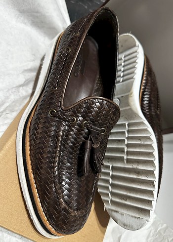 Kahverengi ÇOK ŞIK Deri Erkek Klasik Örgülü Püsküllü Ayakkabı 40 - Görsel 3