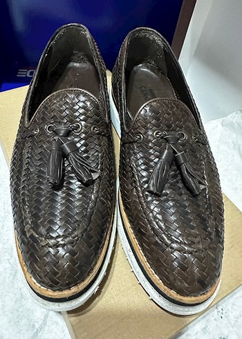 Kahverengi ÇOK ŞIK Deri Erkek Klasik Örgülü Püsküllü Ayakkabı 40 - Görsel 6