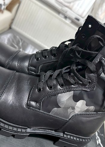 Siyah Kamuflaj Desenli Erkek Biker Bot 40 Numara - Görsel 4