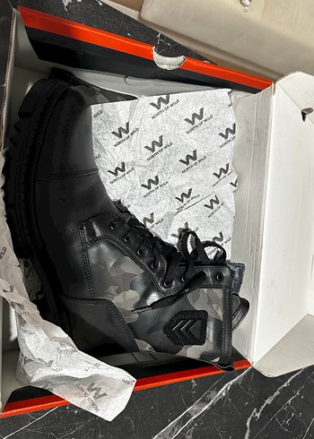 Siyah Kamuflaj Desenli Erkek Biker Bot 40 Numara - Görsel 3