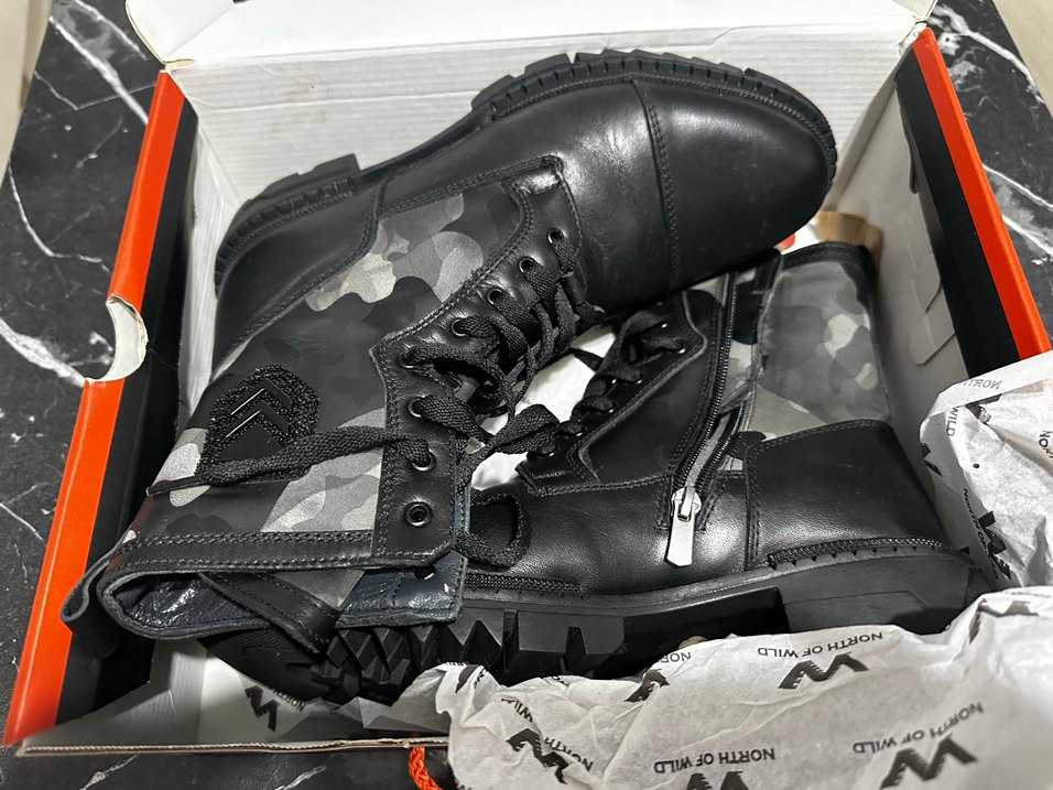 Siyah Kamuflaj Desenli Erkek Biker Bot 40 Numara - Görsel 5