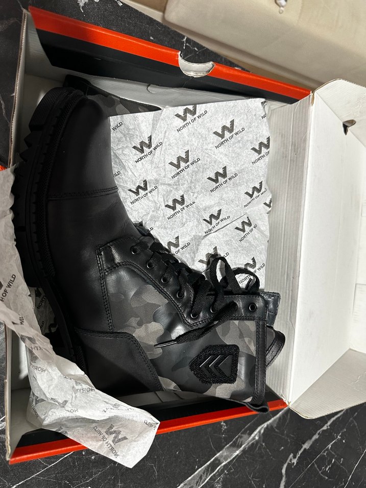 Siyah Kamuflaj Desenli Erkek Biker Bot 40 Numara - Görsel 3
