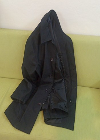 Hugo Boss marka Siyah Erkek pardesü fermuarlı ve düğmeli - Görsel 4