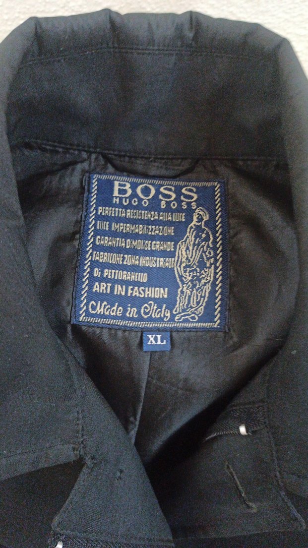 Hugo Boss marka Siyah Erkek pardesü fermuarlı ve düğmeli - Görsel 2