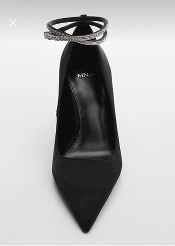 MANGO Taşlı Şeritli Siyah Stiletto - Görsel 3