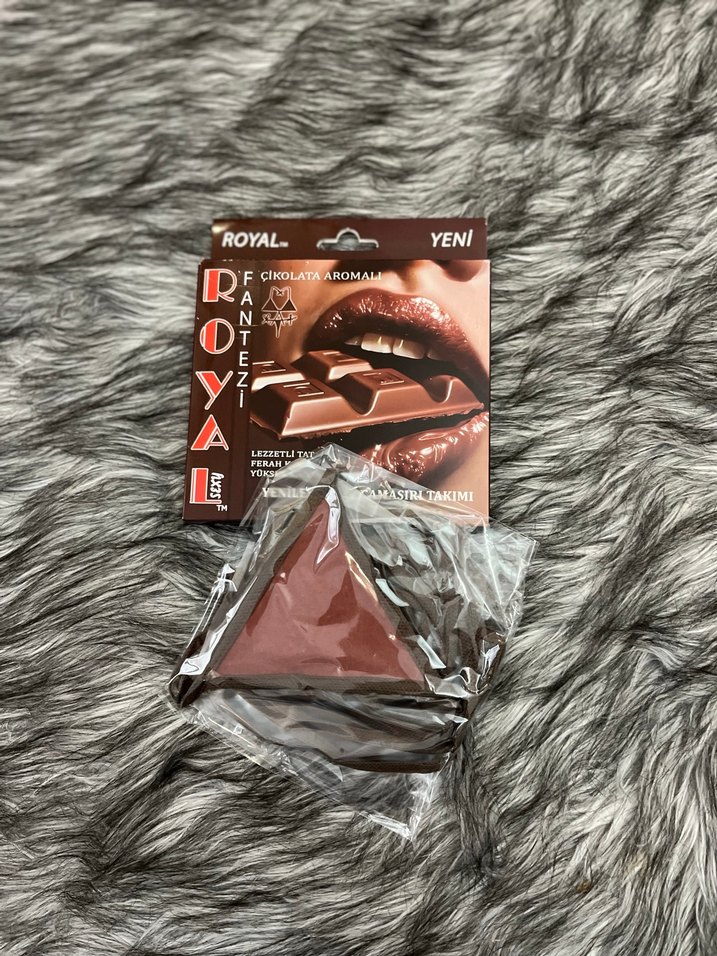 Royal Çikolata Aromalı Kahverengi  yenilebilir iç çamaşır takımı - Görsel 3