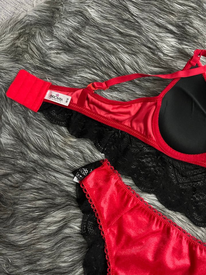 Kırmızı  Dantelli Sütyen Takımı - Görsel 4