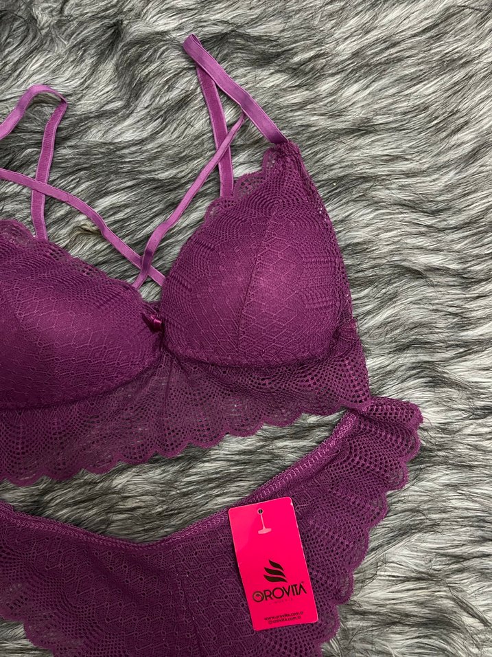 Mor Dantelli Sütyen - Görsel 3