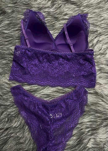 Mor Dantel Mini Bohem Sütyen Takımı - Görsel 4