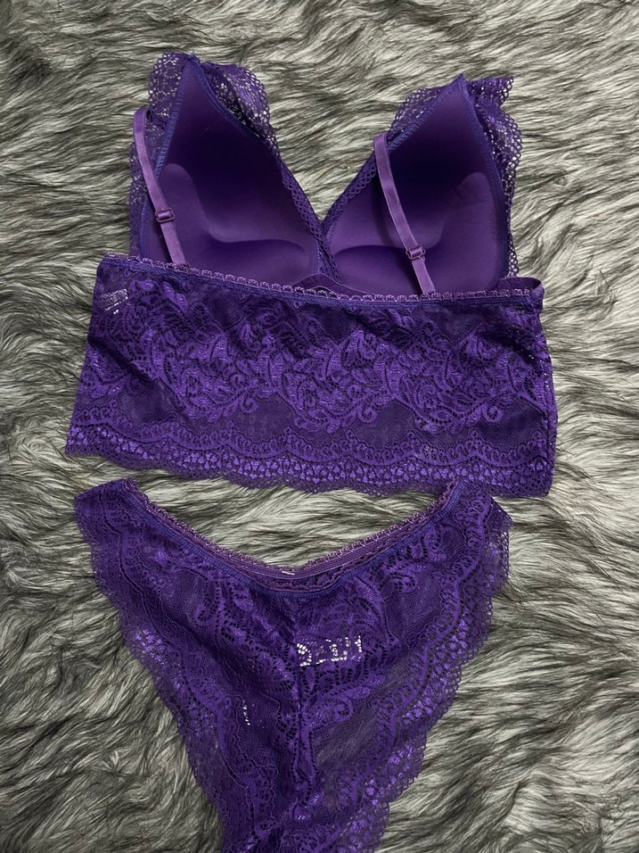 Mor Dantel Mini Bohem Sütyen Takımı - Görsel 4