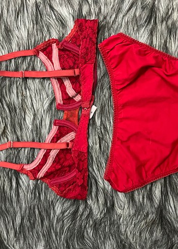 Koyu Kırmızı Dantel Sütyen - Görsel 6