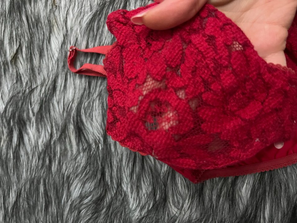 Koyu Kırmızı Dantel Sütyen - Görsel 5