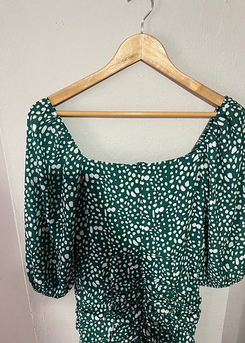 Zara Pileli Puantiyeli Mini Elbise - Görsel 4