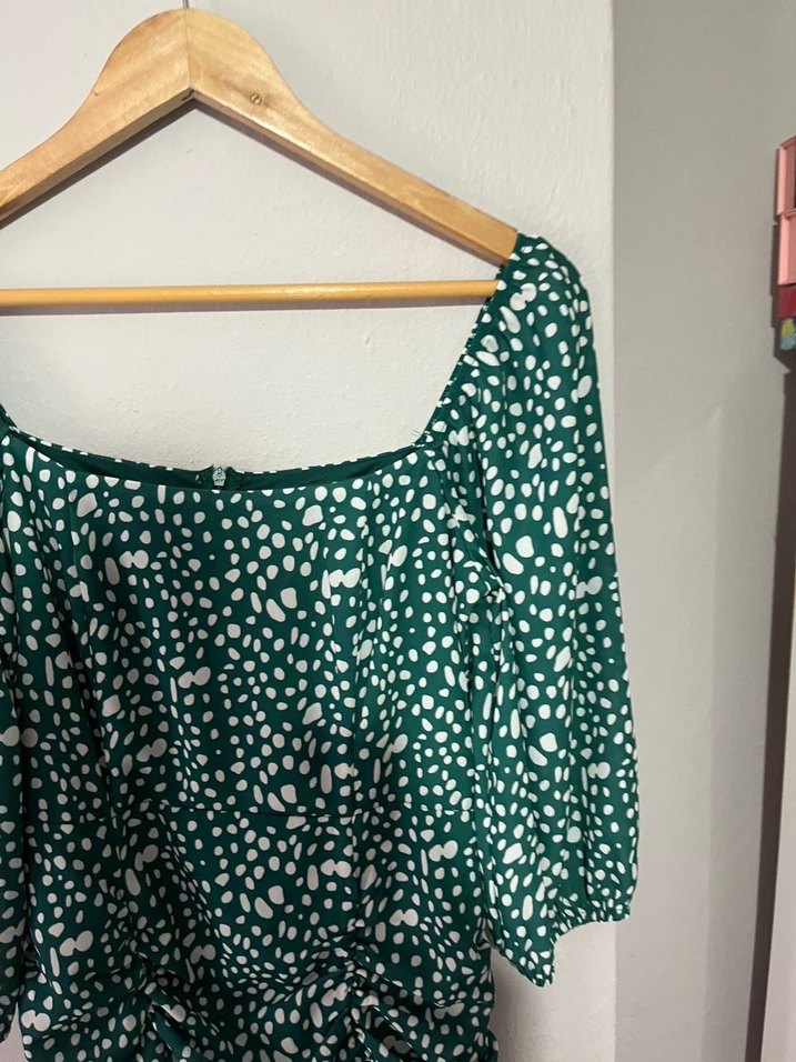 Zara Pileli Puantiyeli Mini Elbise - Görsel 5