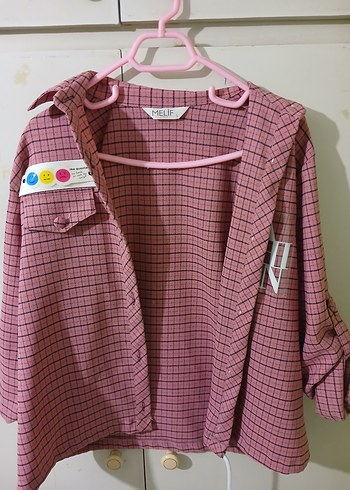 Pembe Ekose Desenli Kadın Gömlek - Görsel 2