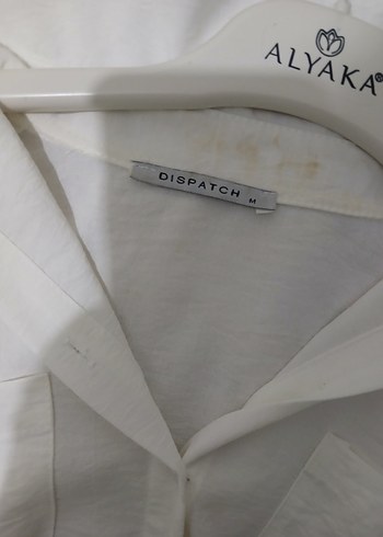 Kadın Beyaz Keten V Yaka Düğmeli Gömlek - Görsel 5