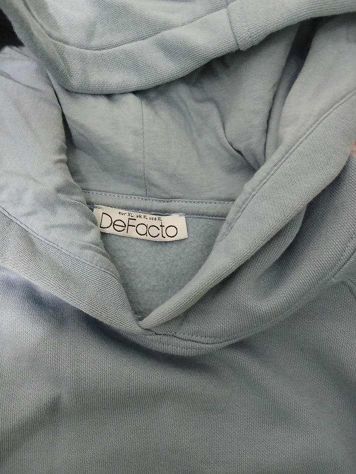 Gri Kadın Kapüşonlu Sweatshirt - Görsel 3