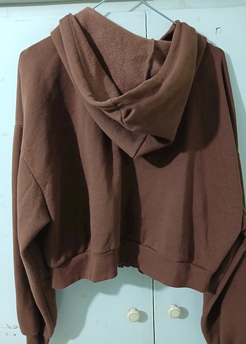 Kahverengi Fermuarlı Kadın Sweatshirt - Görsel 3
