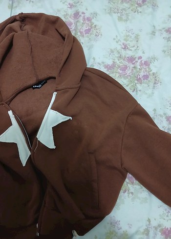 Kahverengi Fermuarlı Kadın Sweatshirt - Görsel 4