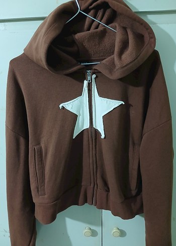 Kahverengi Fermuarlı Kadın Sweatshirt - Görsel 2