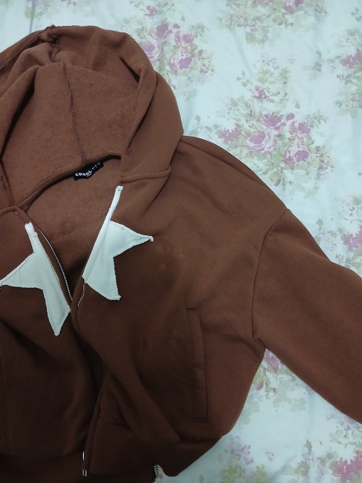 Kahverengi Fermuarlı Kadın Sweatshirt - Görsel 4