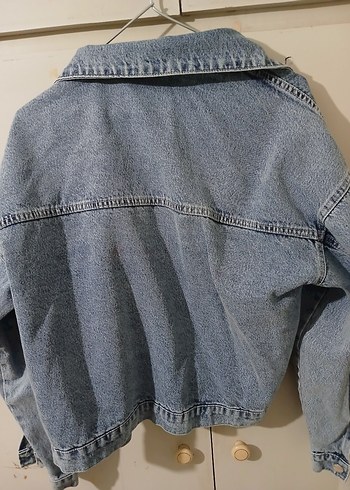 Gri Mavi Kadın Denim Ceket Düğmeli - Görsel 3