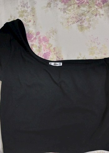 Siyah uzun tek Kollu Bluz crop - Görsel 5