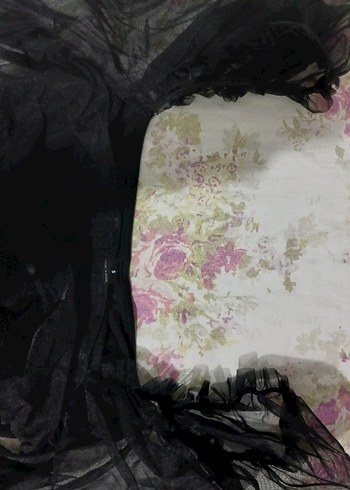 Siyah Uzun Kollu tülü Drapeli citcitli bluz SHEİN - Görsel 3