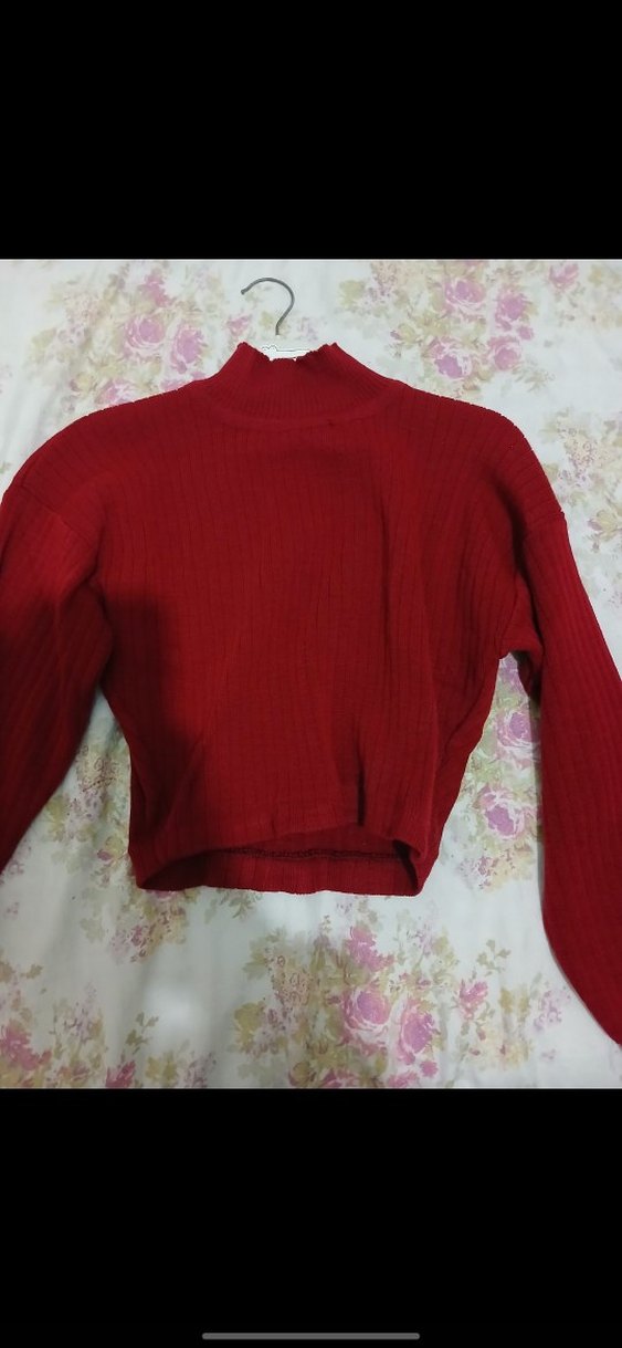 Kırmızı Uzun Kollu Parmak Detayli Triko TAKİM - Görsel 3