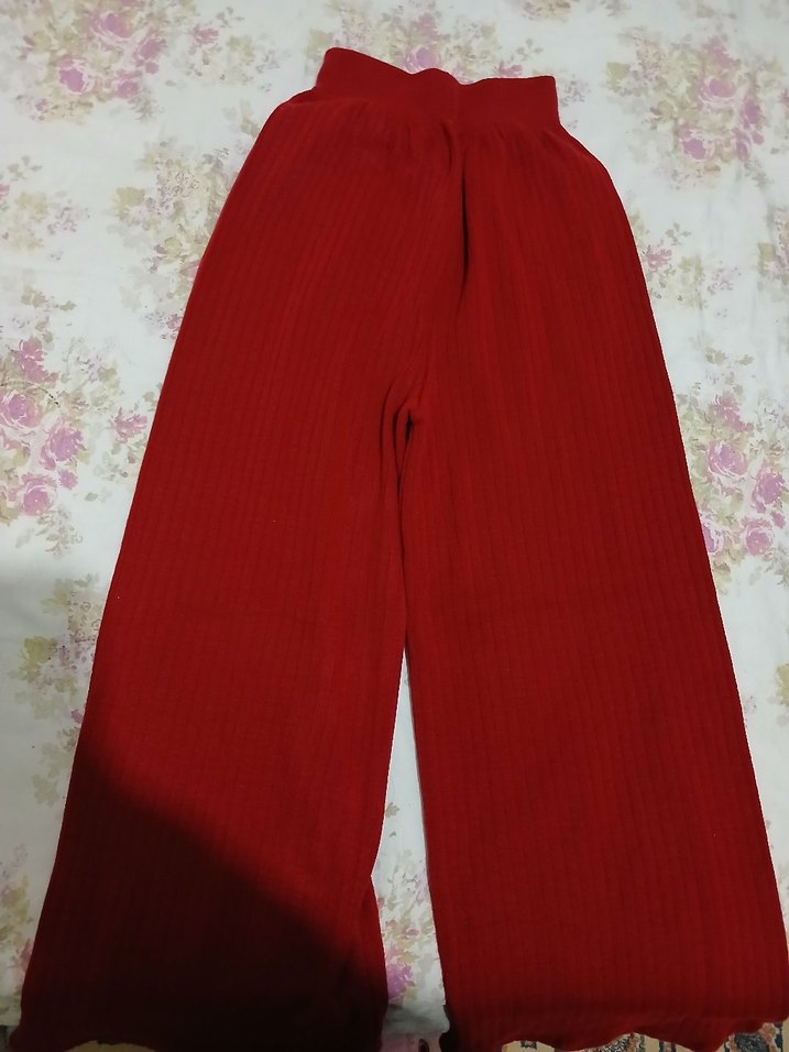 Kırmızı Uzun Kollu Parmak Detayli Triko TAKİM - Görsel 4