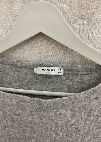 Gri Kadın Örgü Mini Triko Kazak - Görsel 3