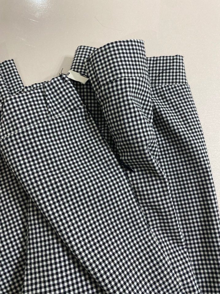 Gri Midi Pilili Kadın Kumaş Pantolon - Görsel 4