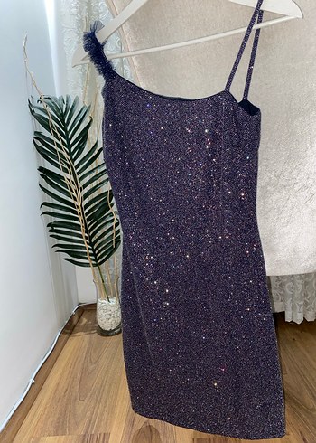 Parlak renkli taşlı mini Abiye Elbise - Görsel 6